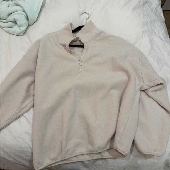 TNA Aritzia Cream Quarter-Zip Sweater Medium - Picture 1 of 4
